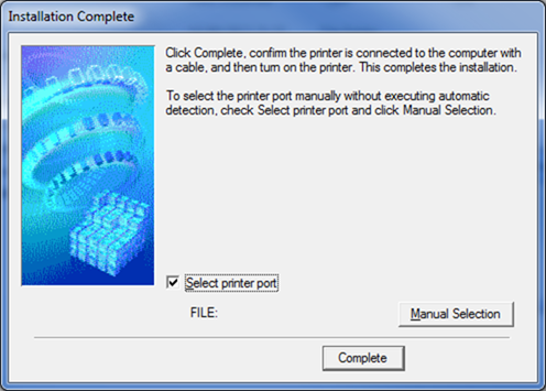 Canon MP620 driver installation dialogue