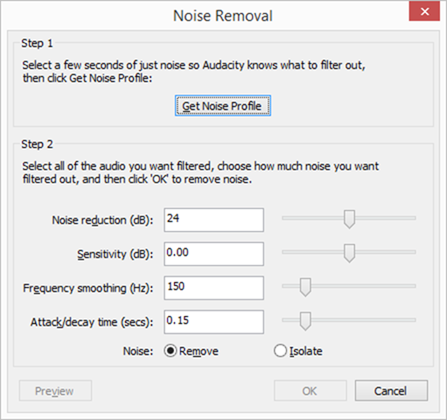 Audacity noise removal