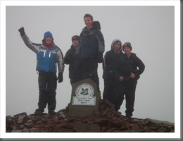 Scouts at the summit of Pen y Fan, New Years Eve 2011